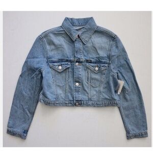 Lee Vintage Modern Nwt 3535849 Prairie Blue Cropped Trucker Jacket L